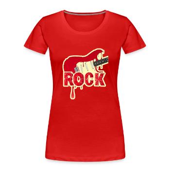 Schmelzende E-Rock-Gitarre - Frauen Premium Bio T-Shirt - Rot - Vorne - Mia (176cm)