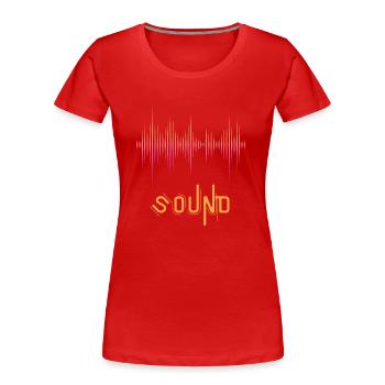 Conception élégante des ondes sonores - T-shirt bio Premium Femme - rouge - Devant - Mia (176cm)