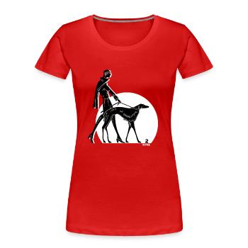 Art Nouveau Classic Timeless Design Casual / Dress - Women's Premium Organic T-Shirt - red - Front - Mia (176cm)