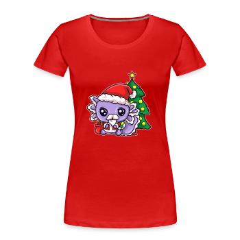 AXOLOTL CHRISTMAS DESIGN 3 - Frauen Premium Bio T-Shirt - Rot - Vorne - Mia (176cm)