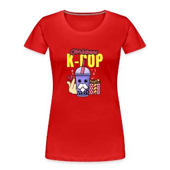 KPOP CHRISTMAS 4 - Frauen Premium Bio T-Shirt - Rot - Vorne - Mia (176cm)