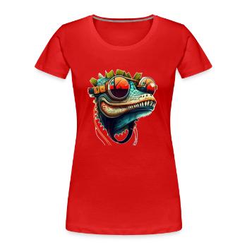Crocodile head as a reptile in cool with sunglasses - Women's Premium Organic T-Shirt - red - Front - Mia (176cm)