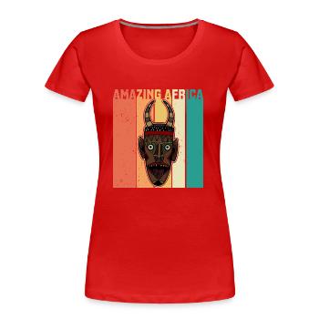 Afrika Maske Afrikanisch Afro Geschichte - Frauen Premium Bio T-Shirt - Rot - Vorne - Mia (176cm)