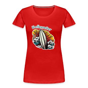 Wellenreiter - Frauen Premium Bio T-Shirt - Rot - Vorne - Mia (176cm)