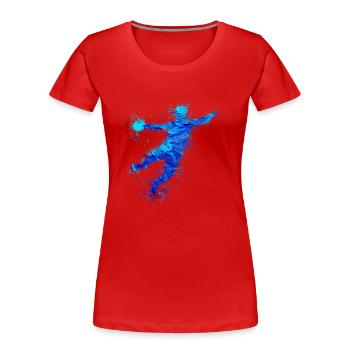 Handball, handballeur, Beach handball, Graffiti - T-shirt bio Premium Femme - rouge - Devant - Mia (176cm)