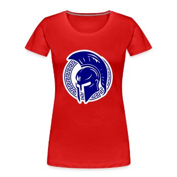 Spartaner Helm Gladiator Sparta - Frauen Premium Bio T-Shirt - Rot - Vorne - Mia (176cm)