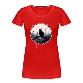 Nachteule - Frauen Premium Bio T-Shirt - Rot - Vorne - Mia (176cm)