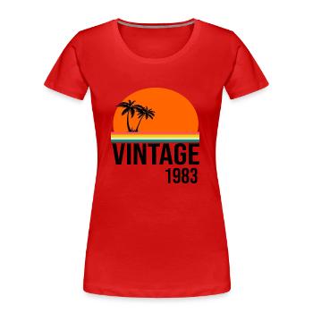 Millésime 1983 - T-shirt bio Premium Femme - rouge - Devant - Mia (176cm)