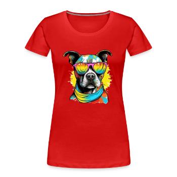 Jok der Stab - Frauen Premium Bio T-Shirt - Rot - Vorne - Mia (176cm)