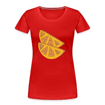orangen schnitze 2 - Frauen Premium Bio T-Shirt - Rot - Vorne - Mia (176cm)