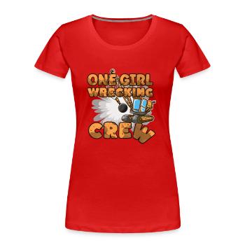Bagger Baustelle Bauarbeiterin Mädchen I Geschenk - Frauen Premium Bio T-Shirt - Rot - Vorne - Mia (176cm)