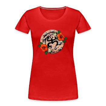 Puerto Rico Coqui Taino Boricua Frosch - Frauen Premium Bio T-Shirt - Rot - Vorne - Mia (176cm)