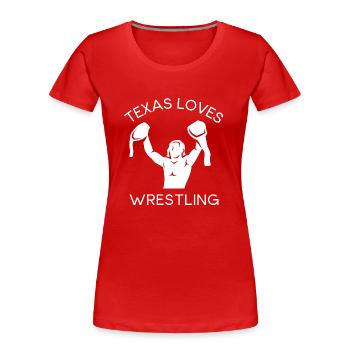 Texas Wrestling Design für stolze texanische Fans - Frauen Premium Bio T-Shirt - Rot - Vorne - Mia (176cm)