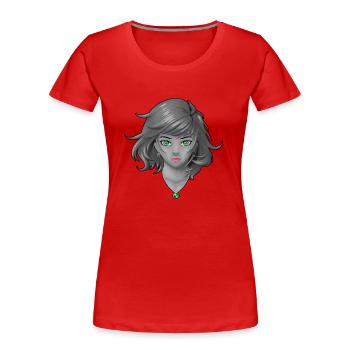 Anime Mädchen mit hübschem Schmuck - Frauen Premium Bio T-Shirt - Rot - Vorne - Mia (176cm)
