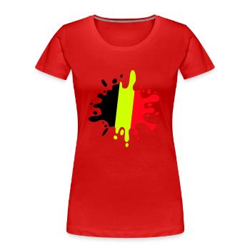 farbklecks belgien - Frauen Premium Bio T-Shirt - Rot - Vorne - Mia (176cm)