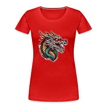Asian Dragon - Japan - Chinese - Women's Premium Organic T-Shirt - red - Front - Mia (176cm)