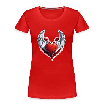 coeur rouge avec des ailes - T-shirt bio Premium Femme - rouge - Devant - Mia (176cm)