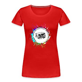 Sandwich Foodie Bunt - Frauen Premium Bio T-Shirt - Rot - Vorne - Mia (176cm)