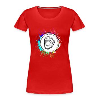 Pfanne Kochen Bunt Koch - Frauen Premium Bio T-Shirt - Rot - Vorne - Mia (176cm)
