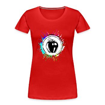 Apple Colorful vitamins - Women's Premium Organic T-Shirt - red - Front - Mia (176cm)