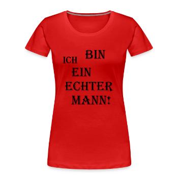 Mannheim Monnem Mannheimat - Frauen Premium Bio T-Shirt - Rot - Vorne - Mia (176cm)