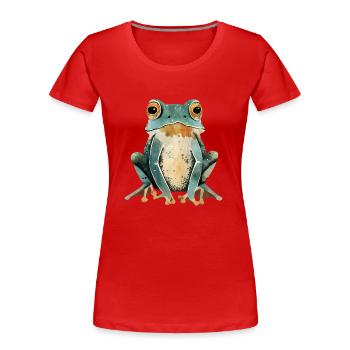 Frog - Women's Premium Organic T-Shirt - red - Front - Mia (176cm)