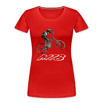 MTB downhill - Women's Premium Organic T-Shirt - red - Front - Mia (176cm)