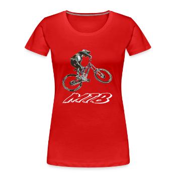 MTB-Abfahrt - Frauen Premium Bio T-Shirt - Rot - Vorne - Mia (176cm)