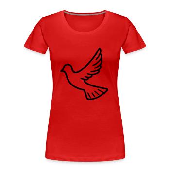 Colombe - T-shirt bio Premium Femme - rouge - Devant - Mia (176cm)