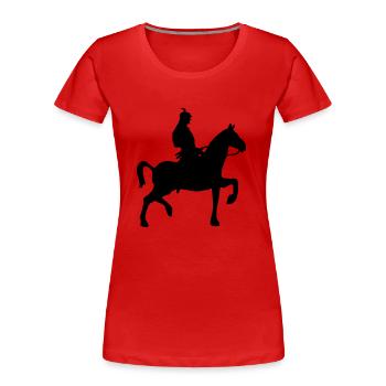 Cavalier samouraï - T-shirt bio Premium Femme - rouge - Devant - Mia (176cm)