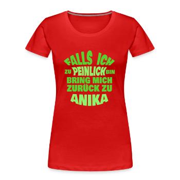 Jungesellenabschied Anika - Frauen Premium Bio T-Shirt - Rot - Vorne - Mia (176cm)