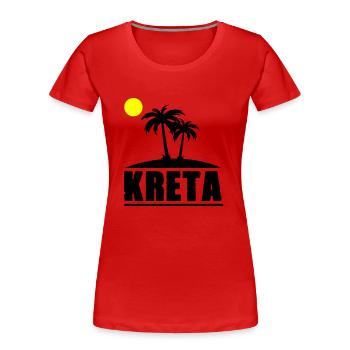 kreta - Frauen Premium Bio T-Shirt - Rot - Vorne - Mia (176cm)