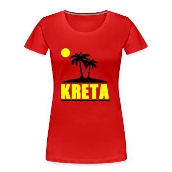 kreta - Frauen Premium Bio T-Shirt - Rot - Vorne - Mia (176cm)