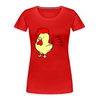 Coq - T-shirt bio Premium Femme - rouge - Devant - Mia (176cm)