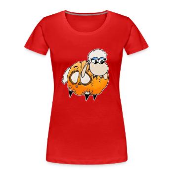 Wolly Sheepling im Kürbis Gaming - Frauen Premium Bio T-Shirt - Rot - Vorne - Mia (176cm)