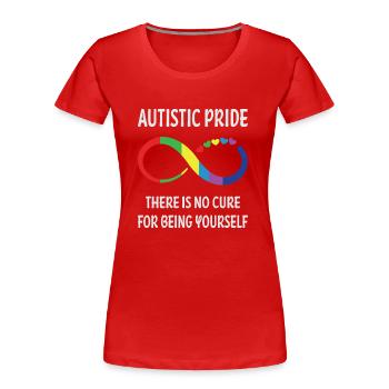 Autisme Autiste - T-shirt bio Premium Femme - rouge - Devant - Mia (176cm)