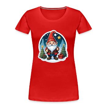Christmas gnome - Women's Premium Organic T-Shirt - red - Front - Mia (176cm)