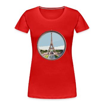 Eiffelturm - Frauen Premium Bio T-Shirt - Rot - Vorne - Mia (176cm)
