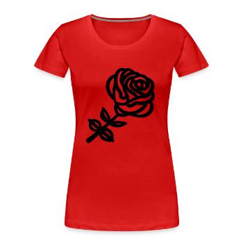 Fleur rose - T-shirt bio Premium Femme - rouge - Devant - Mia (176cm)