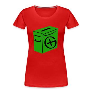 Geocaching: Ammo Can - Women's Premium Organic T-Shirt - red - Front - Mia (176cm)