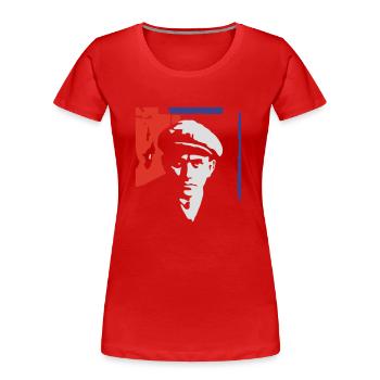majakovskij1_3c_ge - Frauen Premium Bio T-Shirt - Rot - Vorne - Mia (176cm)