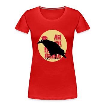 Dr. Crow - Frauen Premium Bio T-Shirt - Rot - Vorne - Mia (176cm)