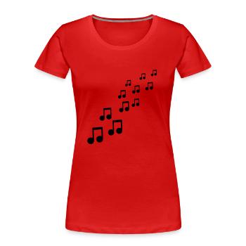 Musik - Noten - Frauen Premium Bio T-Shirt - Rot - Vorne - Mia (176cm)