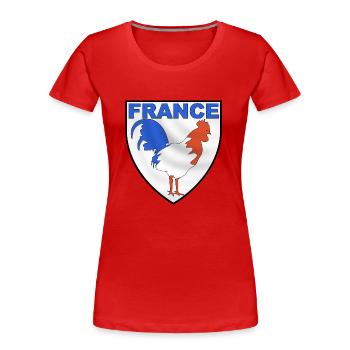 coq_france_design_01 - Frauen Premium Bio T-Shirt - Rot - Vorne - Mia (176cm)