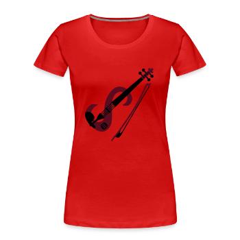 electric violin_v1 - Women's Premium Organic T-Shirt - red - Front - Mia (176cm)