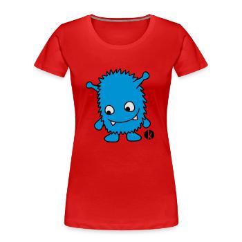 Monster (3ck) - Frauen Premium Bio T-Shirt - Rot - Vorne - Mia (176cm)