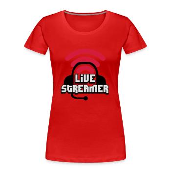 Live Streamer - Frauen Premium Bio T-Shirt - Rot - Vorne - Mia (176cm)