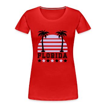 florida - Frauen Premium Bio T-Shirt - Rot - Vorne - Mia (176cm)