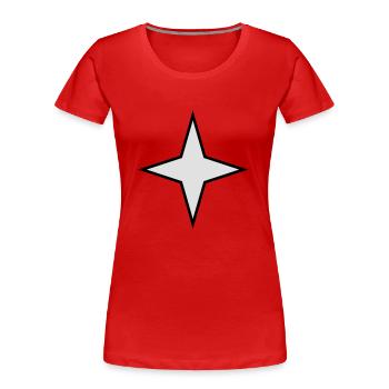 stern 4 zacken 2 farbig - Frauen Premium Bio T-Shirt - Rot - Vorne - Mia (176cm)