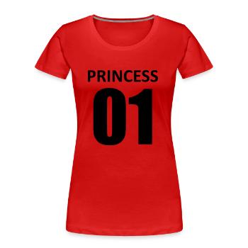 princess 01 - Women's Premium Organic T-Shirt - red - Front - Mia (176cm)
